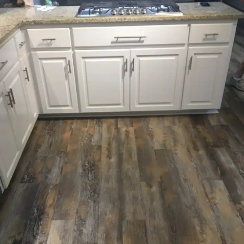 wood-look flooring in a kitchen